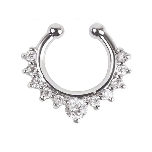 Image of 14 Gauge 5/16" Pretend Steel FAUX Clip On Septum Nose Ring