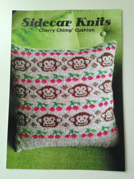 Image of 'Cherry Chimp' cushion pattern