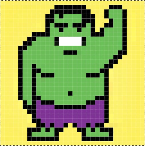 Image of Hulk 8 bit (Stitch pattern)