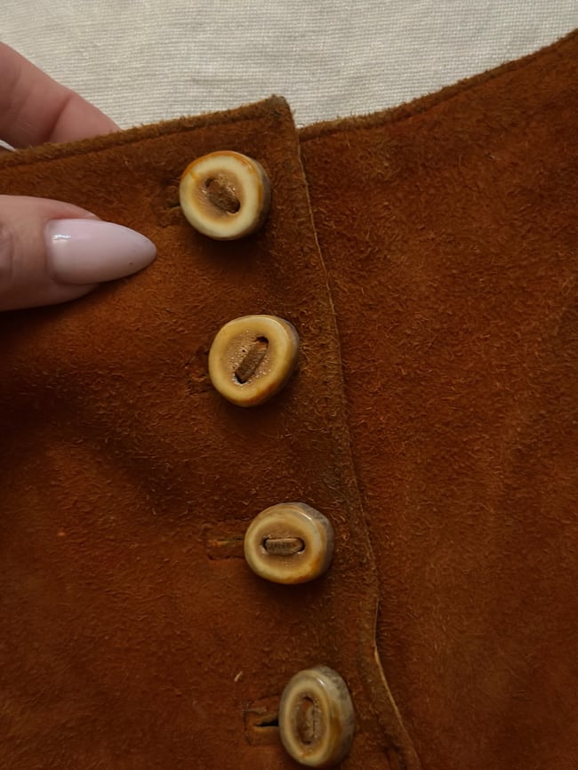 late 60s  handcrafted hippie suede leather hot pant shorts