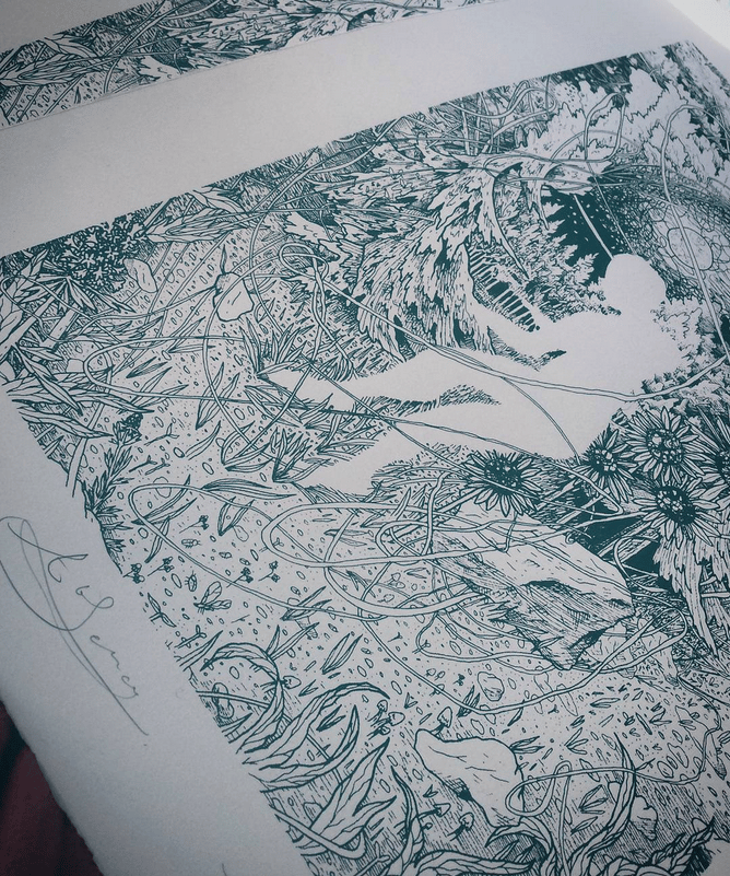 Image of "Absence:" Screen Print