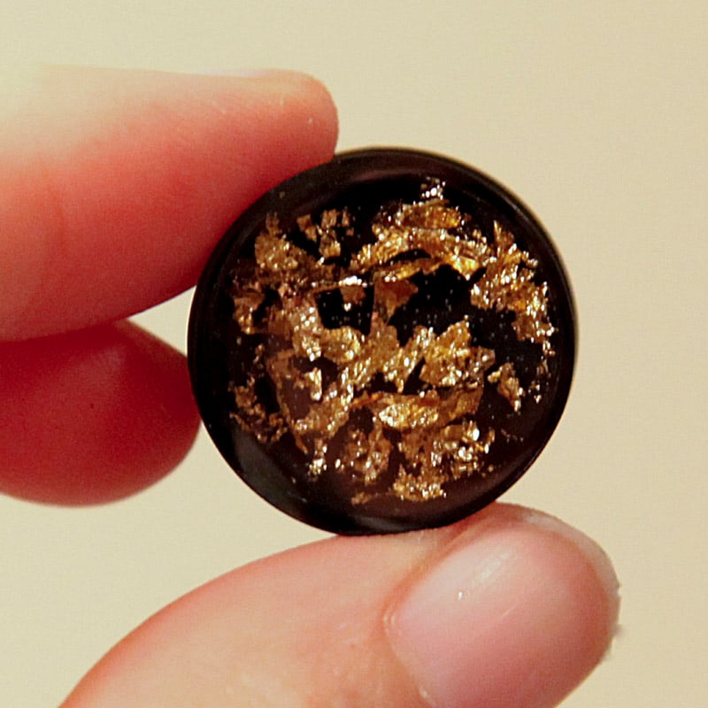 Image of Black & Gold Flake Plugs (sizes 0g-2")