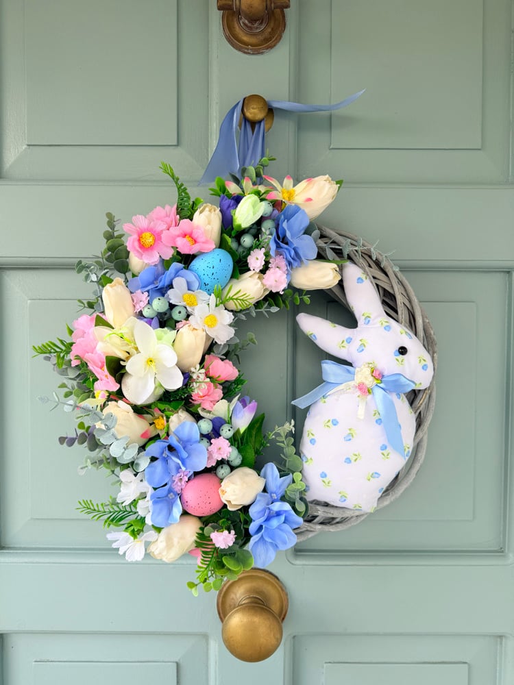 Image of 35cm Wicker Floral Bunny 