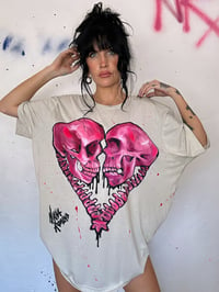 Image 3 of “LOVE TO DEATH” HAND PAINTED T-SHIRT 2XL