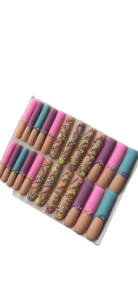 Image of Pick a 20 piece hard gel press on nail set from pics 1-6