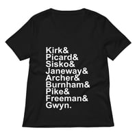 Image 1 of The Captain's Tee (Women's Black V-neck)