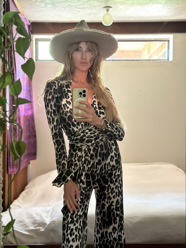 1970s Diane von Furstenberg leopard animal print wrap trouser set dress