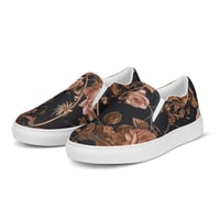 Image 4 of Dark Rose Gold Butterfly Design Goth Inspired Women’s Slip-On Canvas Shoes