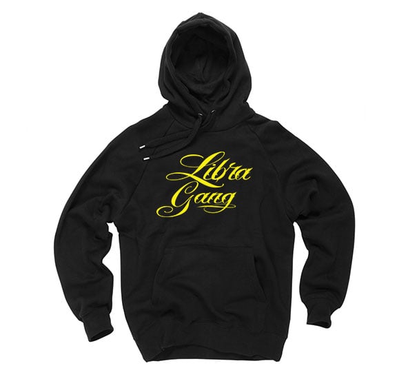 Image of Libra Gang Yellow on Black Hoody
