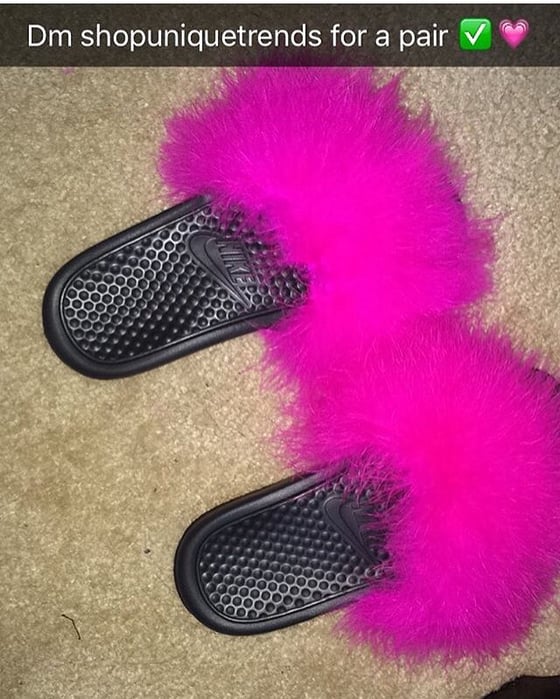 nike fur sandals