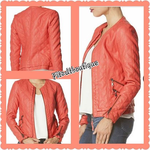 Image of Peach Leatherette Jacket