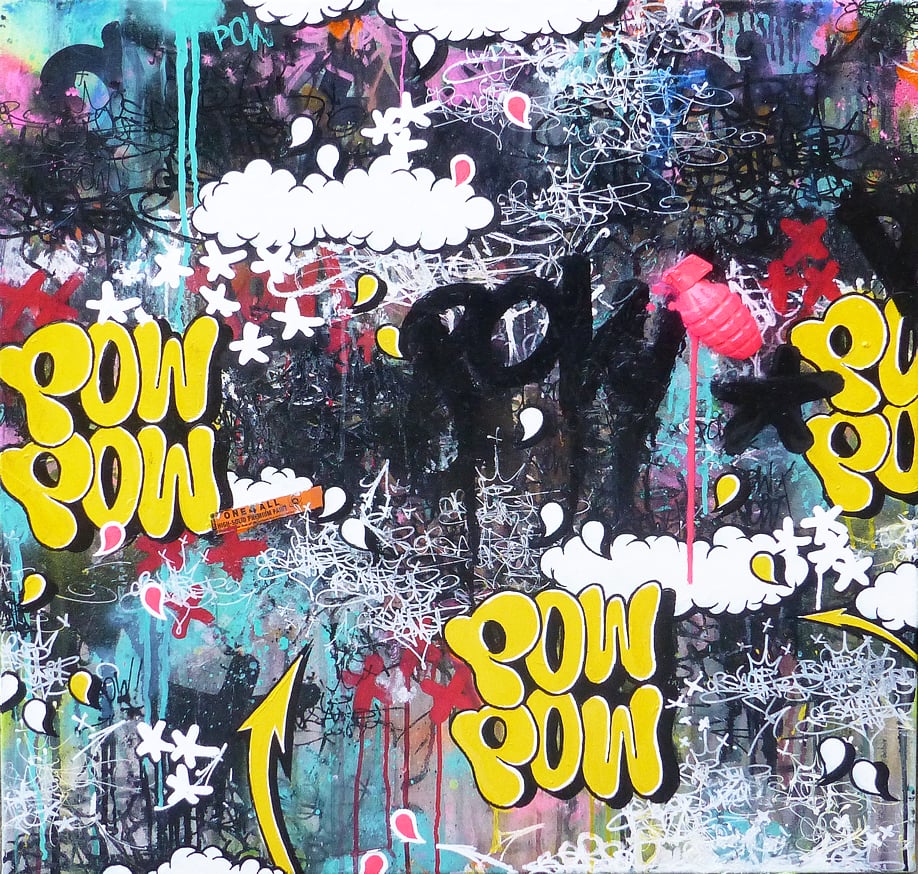 Image of PINK BOUM BOUM JP MALOT X POW STREET ART 80X80