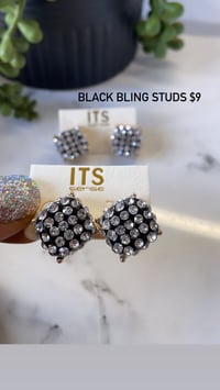 Black bling studs