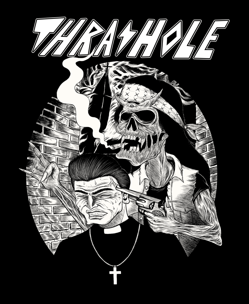 Image of Thrashole Skull/Priest T-shirt