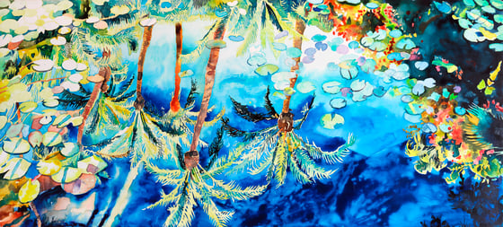Image of Mirrored Palms (Majorelle)