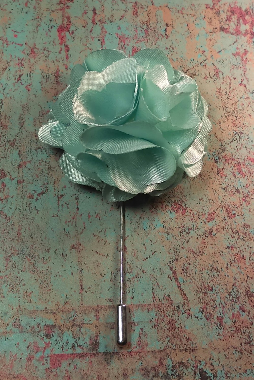 Image of Satin Aqua Lapel Flower