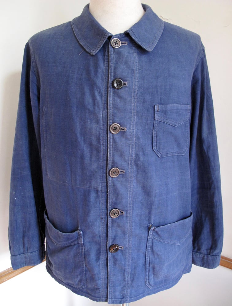 Early 1900's Vintage Indigo Métis Linen & Cotton French Work Jacket ...