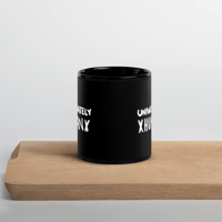 Image 4 of Unfortunately Human Black Glossy Mug