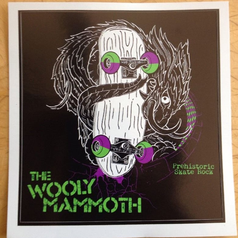 Image of The Wooly Mammoth and The Eggplants Skate Rock Band Sticker