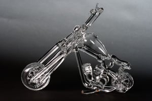 Image of Glass Motorcycle Sculpture