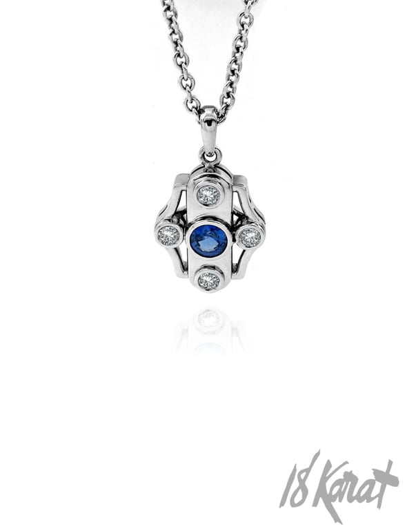 Barbara's Sapphire + Diamond Pendant - 18Karat Studio+Gallery