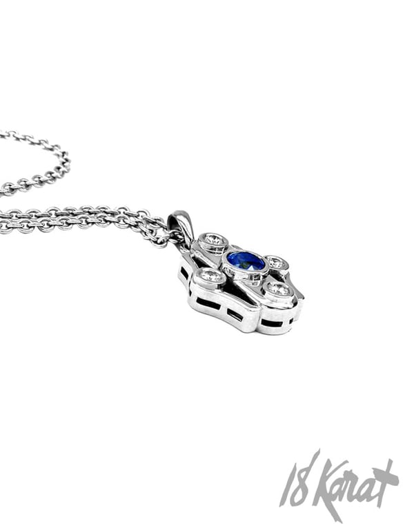 Barbara's Sapphire + Diamond Pendant - 18Karat Studio+Gallery