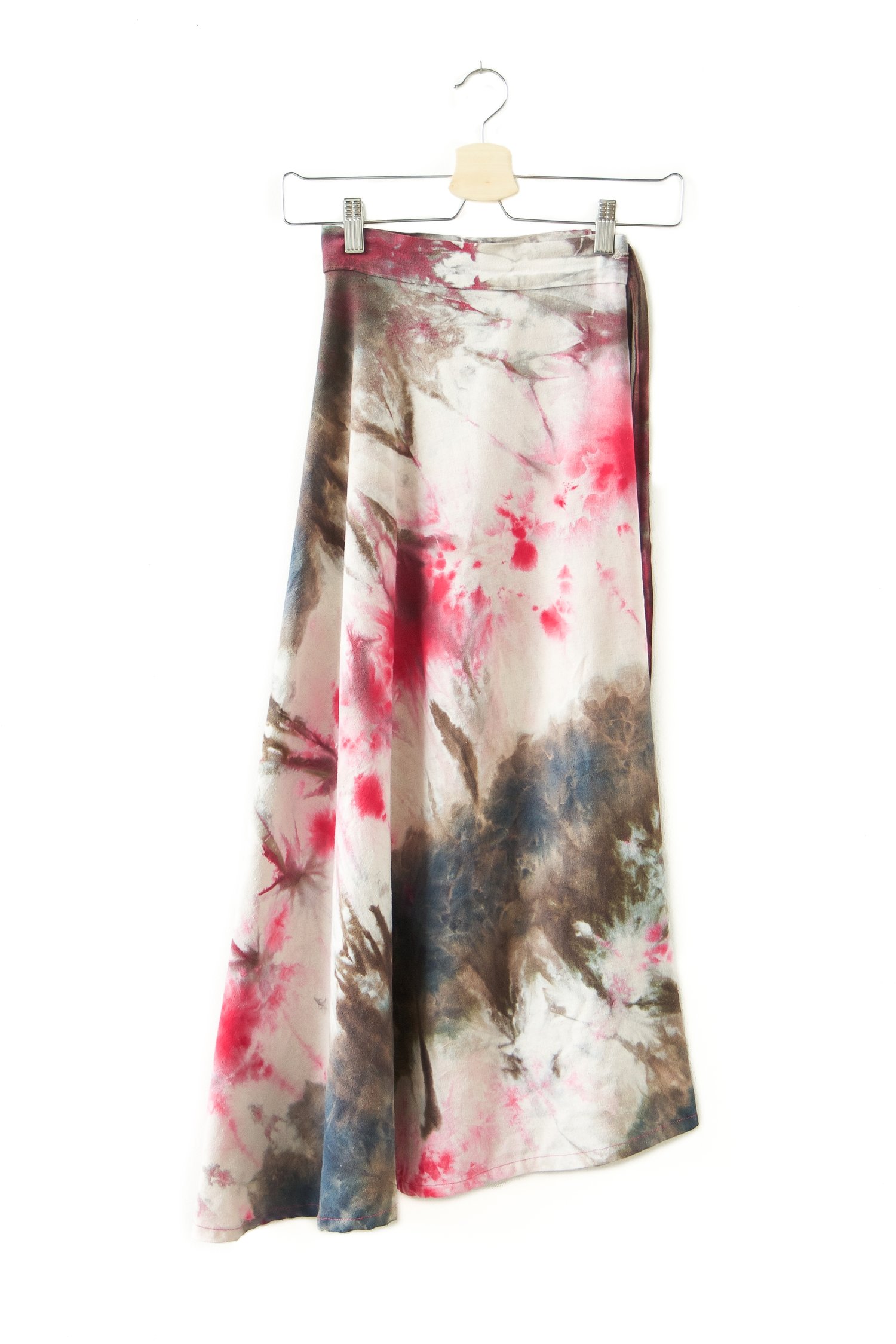 Image of Raw Silk Wrap Skirt 
