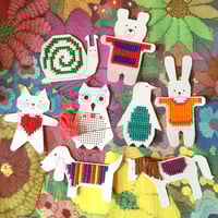 Image 1 of Card Embroidery Animals