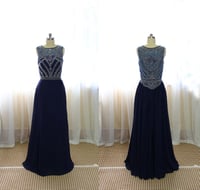 Image 1 of Charming Navy Blue Long Beaded Prom Dress 2017, Prom Gowns, Party Dresses