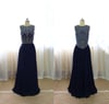 Charming Navy Blue Long Beaded Prom Dress 2017, Prom Gowns, Party Dresses