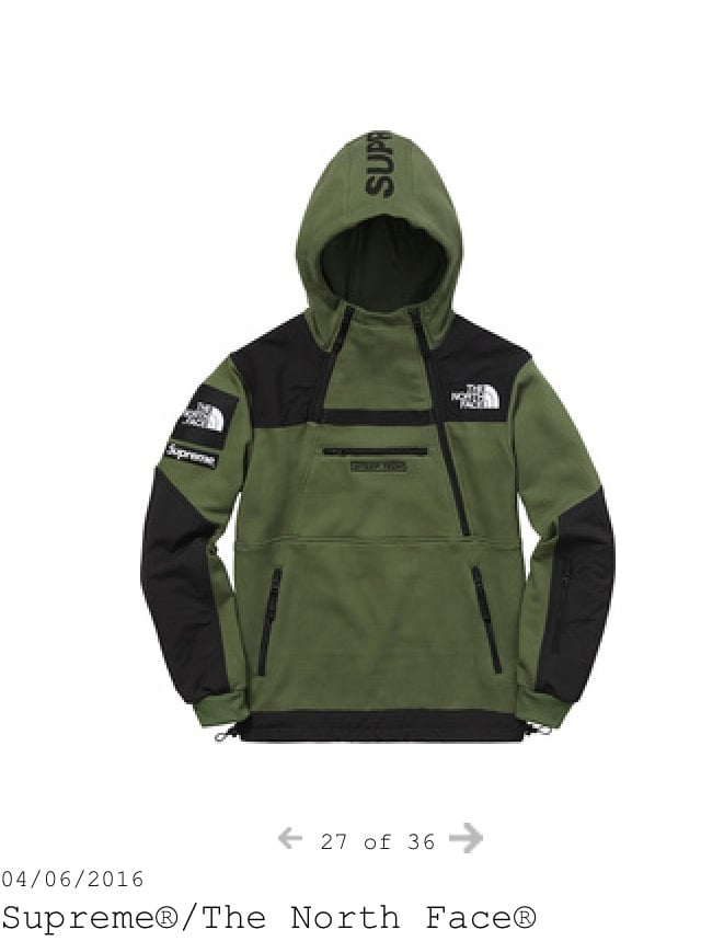 supreme the north face steep tech hooded sweatshirt