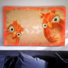 Orange Owls Painting