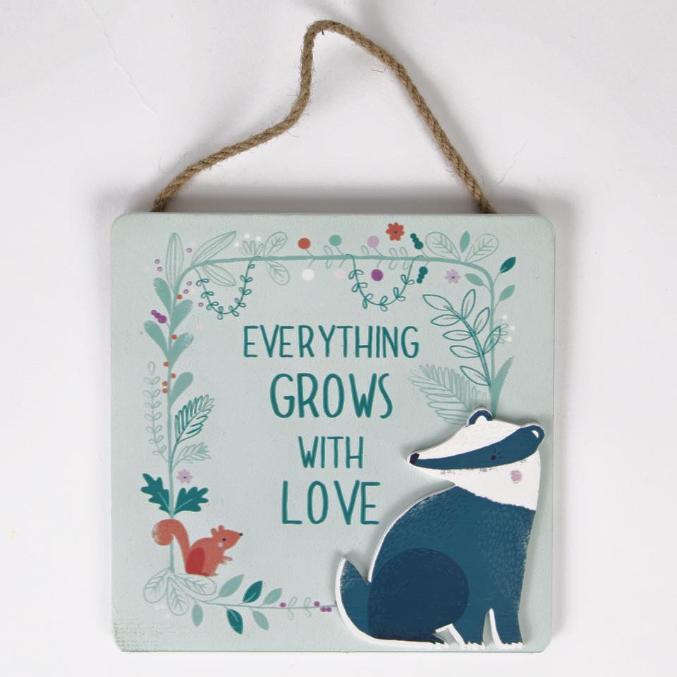 Image of Sass & Belle Woodland Friends Badger Plaque