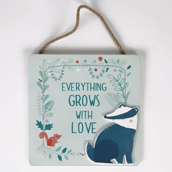 Image of Sass & Belle Woodland Friends Badger Plaque