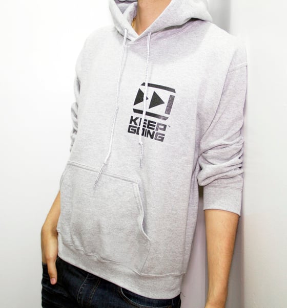 Image of Keep Going - Patch Hoodie - Grey W/Black