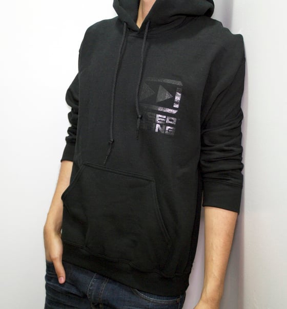 Image of Keep Going - Patch Hoodie - Black/Black