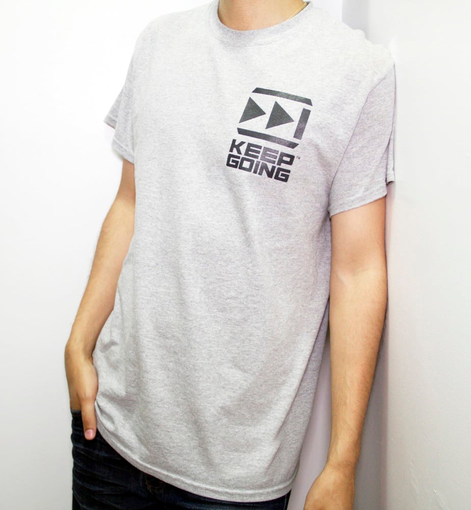 Image of Keep Going - Patch T-Shirt - Grey W/Black