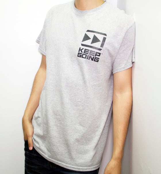 Image of Keep Going - Patch T-Shirt - Grey W/Black