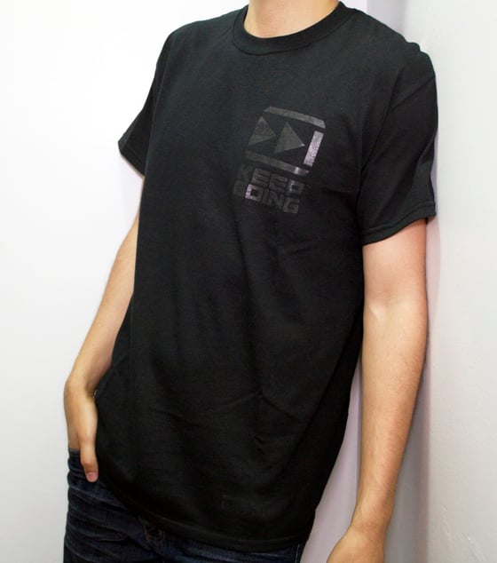 Image of Keep Going - Patch T-Shirt - Black/Black