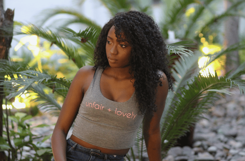 Image of Fitted Crop Top - Heather Top + Pink Print