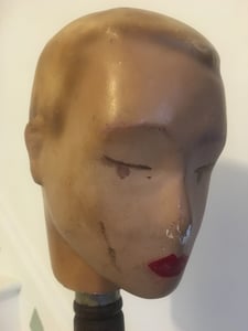 Image of Rare child paper Mache mannequin head 1920-1940s