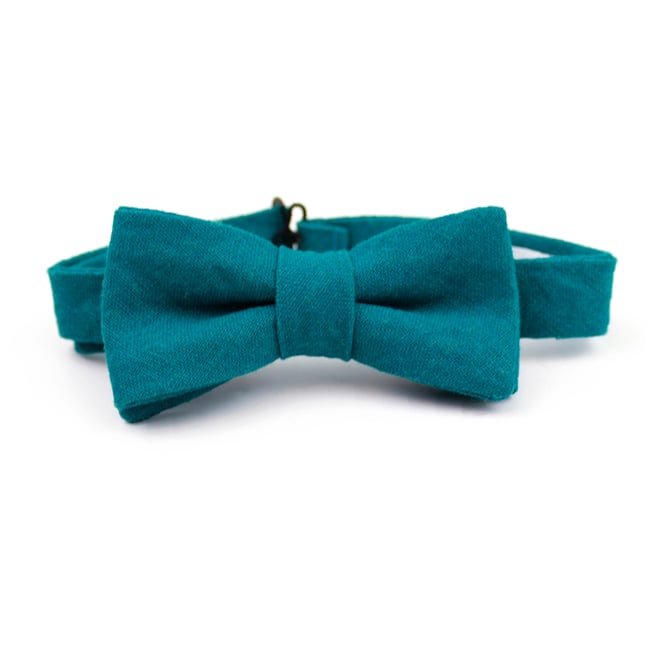 Teal Linen Kids Bow Tie
