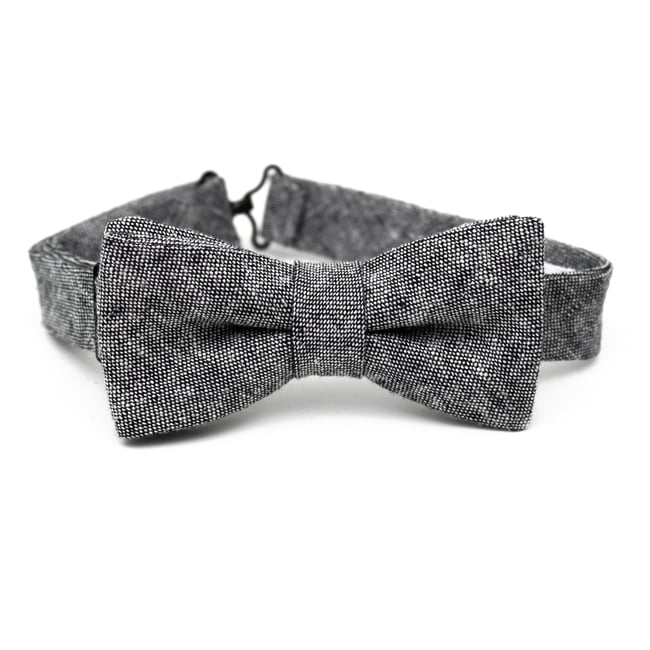 Charcoal Chambray Kids Bow Tie