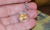 Image of Bird's Nest Pendant - Sterling Silver - Freshwater Pearls - Free Shipping within the United States