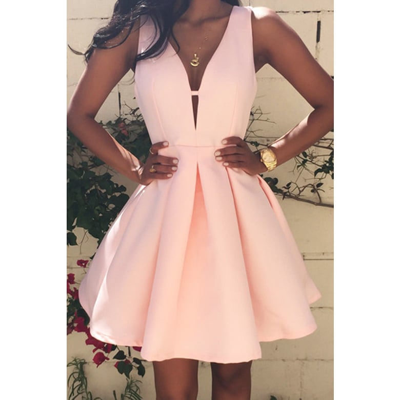 Image of Deep V-neck Backless Dress 