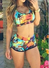 Image of Two Piece Tropical Swimsuit