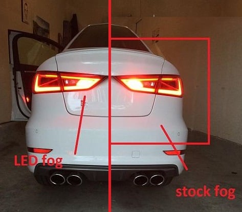 Image of Bright rear error free fog LEDs Fits: Audi 2015 S3 models
