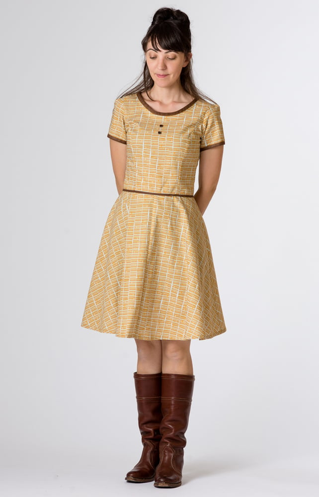 Image of Coco Dress: Mustard Triangle