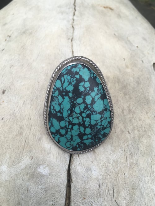 Image of X-LARGE TURQUOISE AND STERLING RING