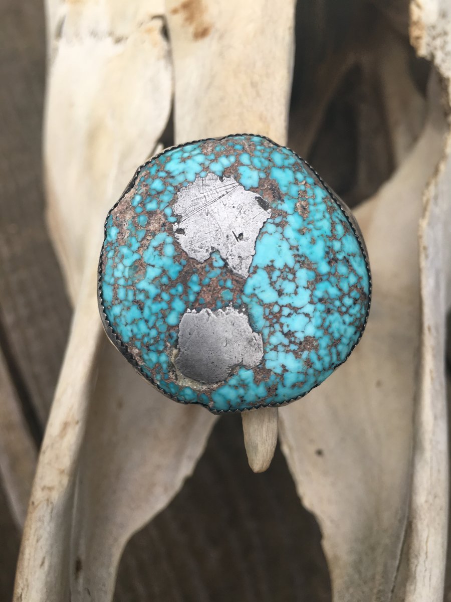 Image of INSANELY UNIQUE TURQUOISE STERLING SILVER LARGE RING